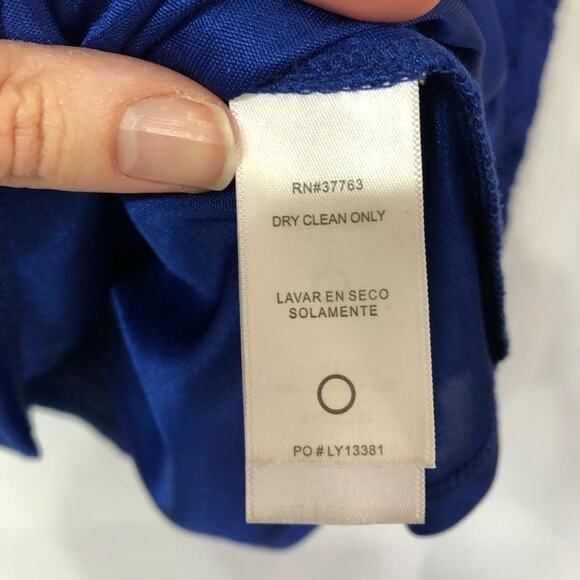 Laundry by Shelli Segal Blue Lace Shift Dress Womens 8 3\4 Sleeve Mini Cocktail - Picture 5 of 8